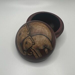 Ceramic Elephant hand painted Trinket Box